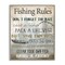 Stupell Industries Fishing Rules List Framed Giclee Wall Art Design by Kim Allen